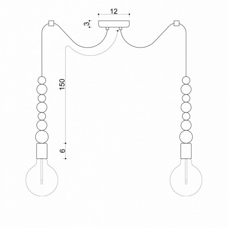 Lampa pająk Loft Sfarer 2 biała lampa wisząca KOLOROWE KABLE