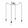 Czarna lampa pająk Loft multi metal line X4 lampa wisząca KOLOROWE KABLE