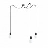 Czarna lampa pająk Loft multi metal line X3 lampa wisząca KOLOROWE KABLE