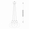 Czarna lampa pająk Loft multi metal line X3 lampa wisząca KOLOROWE KABLE