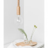 Loft Ari dębowa lampa wisząca z liną konopną, biała podsufitka KOLOROWE KABLE