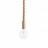 Loft Ari dębowa lampa wisząca z liną konopną, biała podsufitka KOLOROWE KABLE