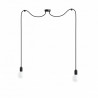 Czarna lampa pająk Loft multi metal line X2 lampa wisząca KOLOROWE KABLE
