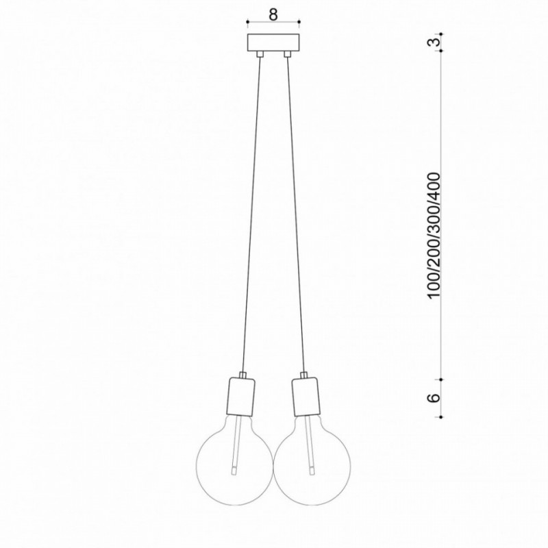 Czarna lampa pająk Loft multi metal line X2 lampa wisząca KOLOROWE KABLE
