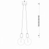 Czarna lampa pająk Loft multi metal line X2 lampa wisząca KOLOROWE KABLE