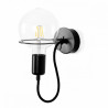 Czarna lampa ścienna Loft Metal Wall kinkiet z czarnym przewodem i żarówką LED 4W KOLOROWE KABLE