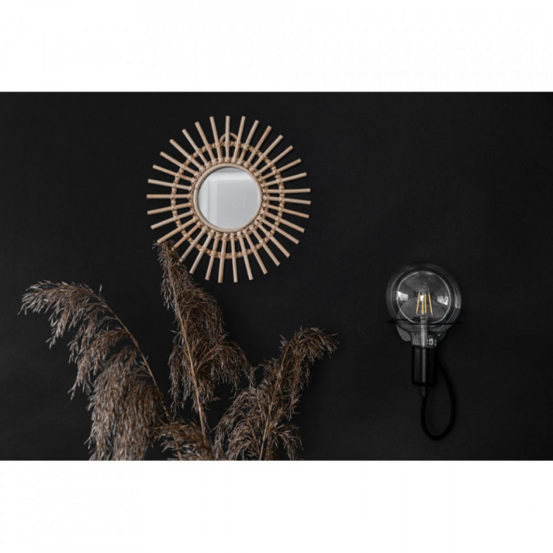 Czarna lampa ścienna Loft Metal Wall kinkiet z czarnym przewodem i żarówką LED 4W KOLOROWE KABLE