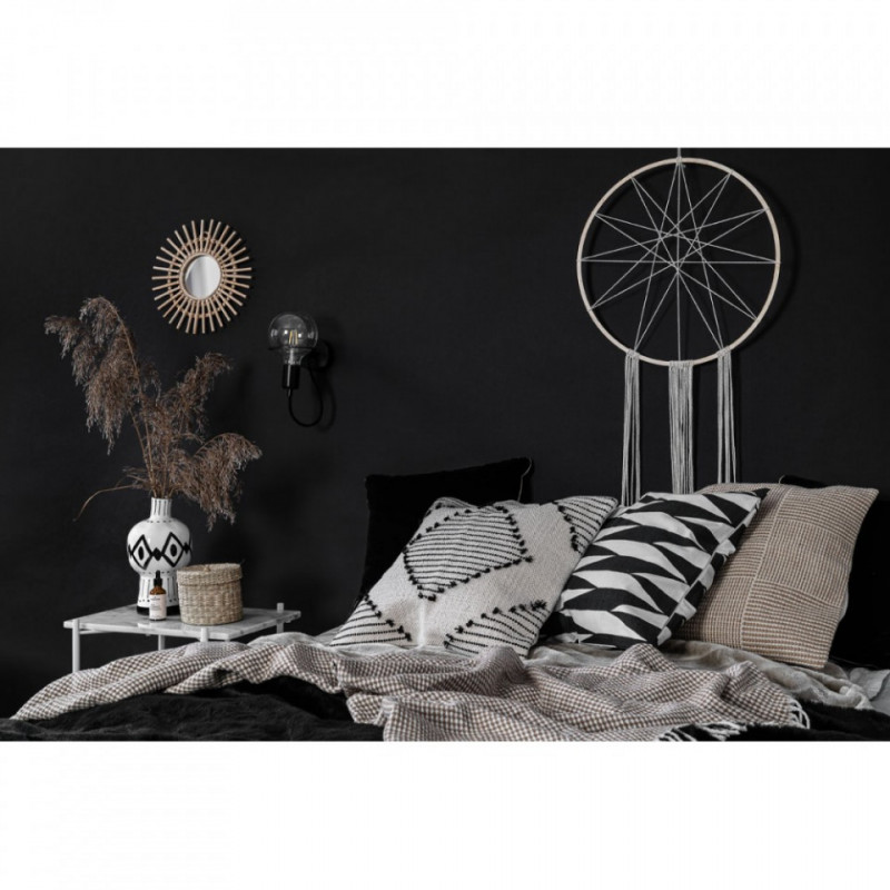 Czarna lampa ścienna Loft Metal Wall kinkiet z czarnym przewodem i żarówką LED 7W KOLOROWE KABLE