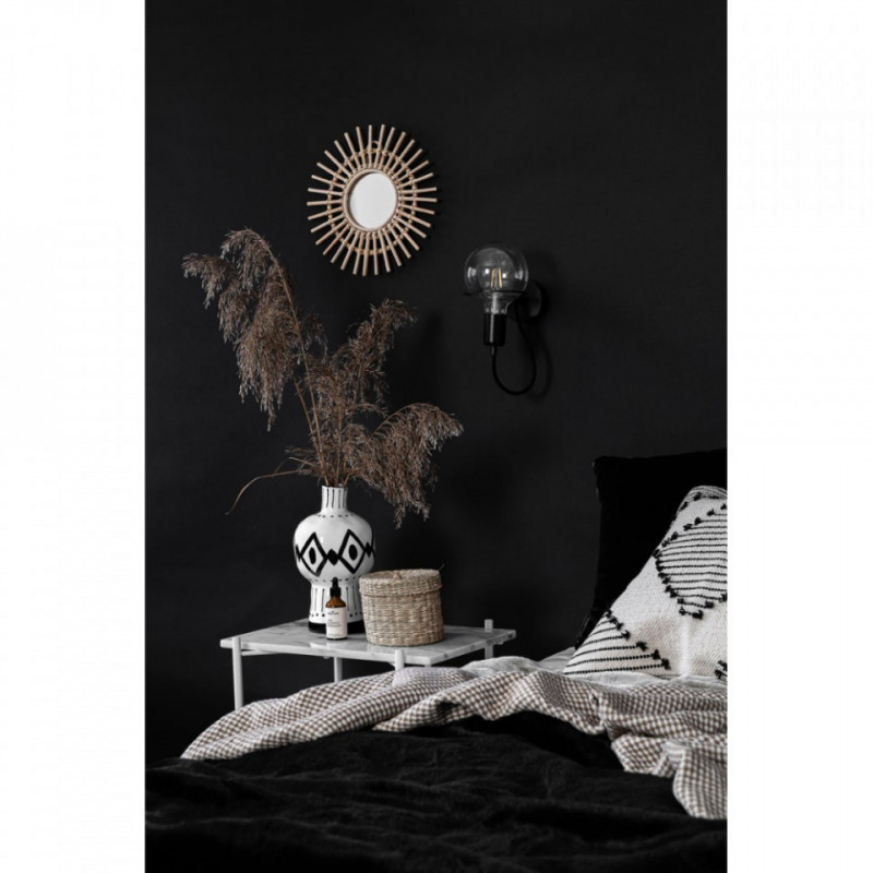 Czarna lampa ścienna Loft Metal Wall kinkiet z czarnym przewodem i żarówką LED 7W KOLOROWE KABLE