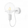 Biała lampa ścienna Loft Metal Wall kinkiet z białym przewodem i żarówką LED 7W KOLOROWE KABLE