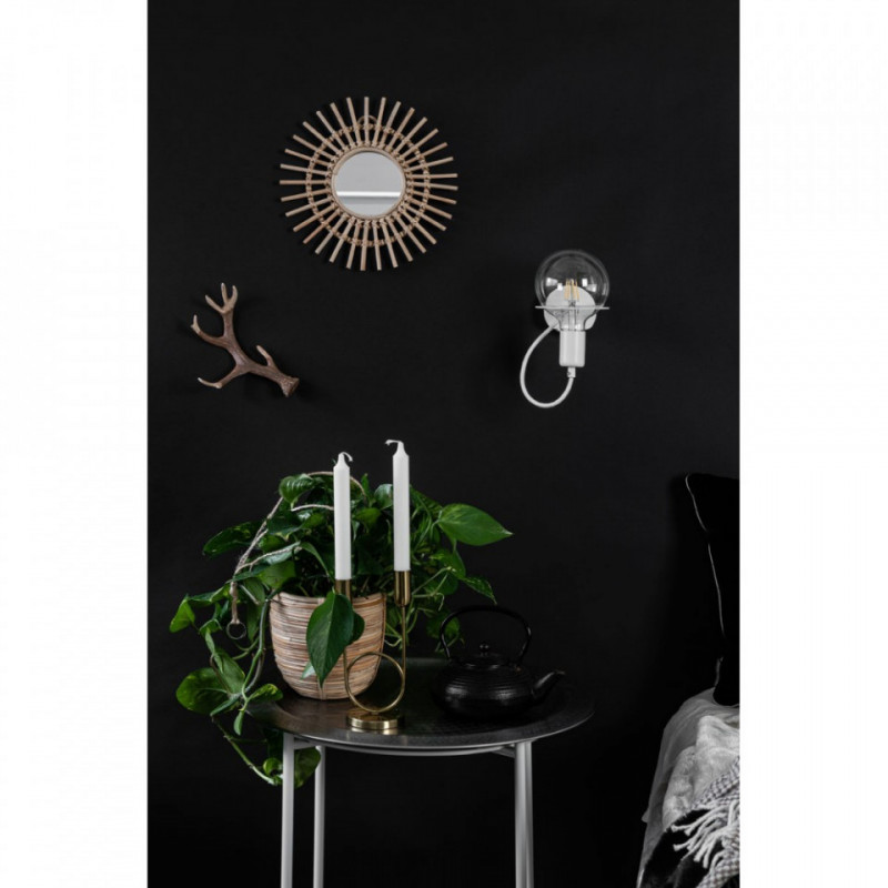 Biała lampa ścienna Loft Metal Wall kinkiet z białym przewodem i żarówką LED 7W KOLOROWE KABLE