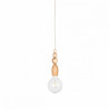 Drewniana lampa wisząca z koralikami Loft Pallo z przewodem w lnianym oplocie KOLOROWE KABLE