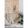 Drewniana lampa wisząca z koralikami Loft Pallo z przewodem w lnianym oplocie KOLOROWE KABLE