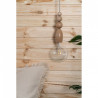 Drewniana lampa wisząca z koralikami Loft Pallo z przewodem w lnianym oplocie KOLOROWE KABLE