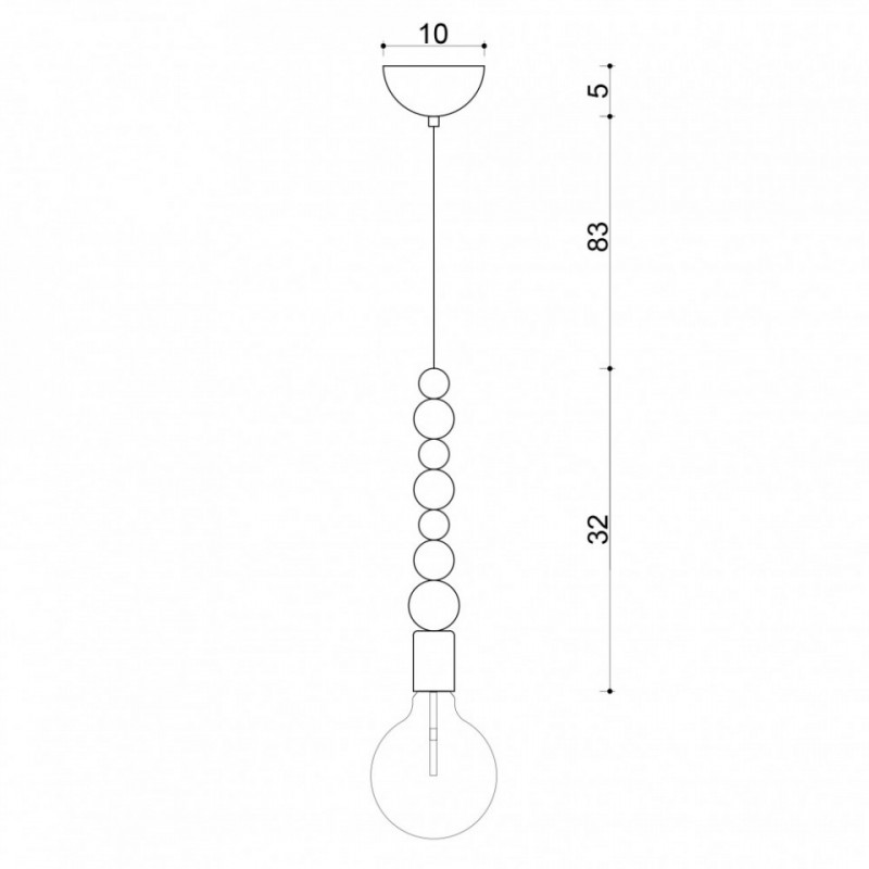 Loft Sfarer czarna lampa wisząca KOLOROWE KABLE