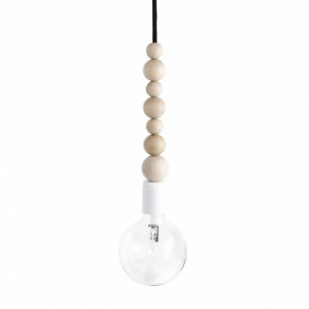 Loft Sfarer biała lampa wisząca KOLOROWE KABLE