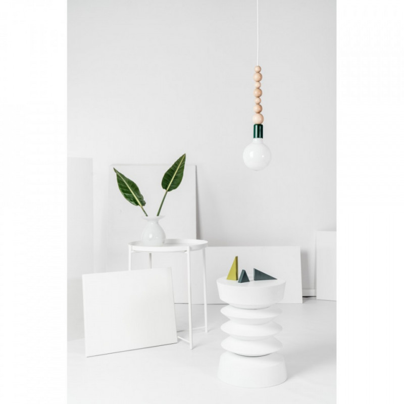 Loft Sfarer ciemnozielona strukturalna lampa wisząca KOLOROWE KABLE