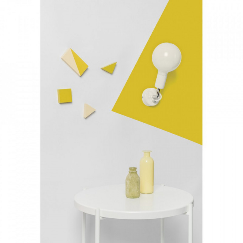 Biała lampa ścienna Loft Metal Compact kinkiet KOLOROWE KABLE