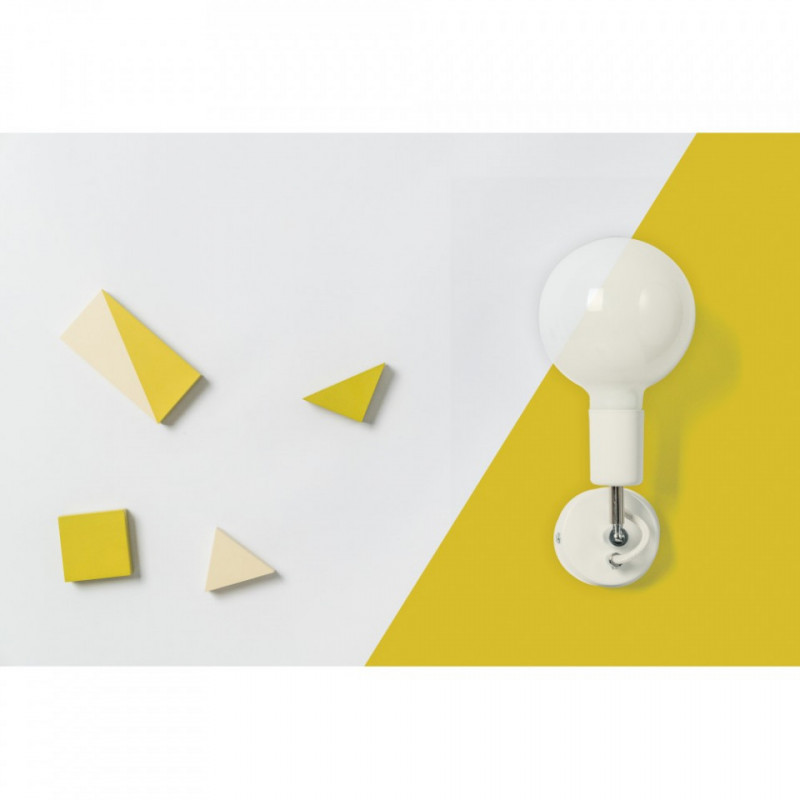 Biała lampa ścienna Loft Metal Compact kinkiet KOLOROWE KABLE