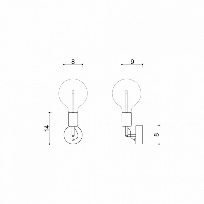 Biała lampa ścienna Loft Metal Compact kinkiet KOLOROWE KABLE