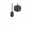 Czarna lampa wisząca loft metal line pojedynczy zwis na kablu KOLOROWE KABLE