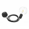 Czarna lampa wisząca loft metal line pojedynczy zwis na kablu KOLOROWE KABLE