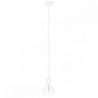 Biała lampa wisząca loft metal line pojedynczy zwis na kablu KOLOROWE KABLE