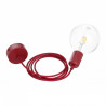Burgundowa lampa wisząca loft metal line pojedynczy zwis na kablu KOLOROWE KABLE