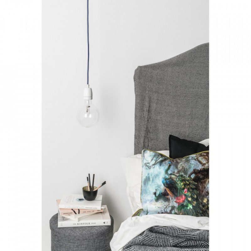 Loft Ceramic biała ceramiczna lampa wisząca Kolorowe Kable