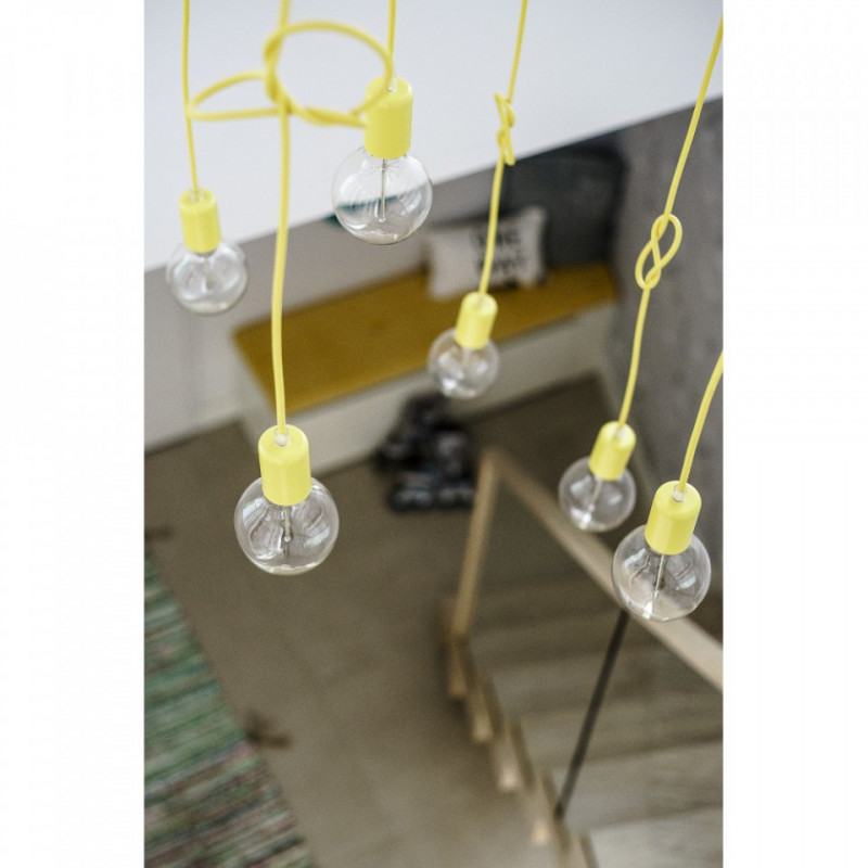 Loft metal line - 01 hiszpańska cytryna lampa wisząca KOLOROWE KABLE