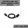 Loft metal line - B04 węgiel kamienny lampa wisząca KOLOROWE KABLE