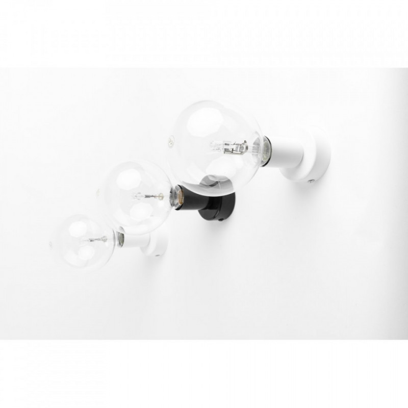 Biała lampa ścienna Loft Metal Kinkiet KOLOROWE KABLE