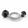 Lampa sufitowa Loft metal black chrome lampa wisząca z pierścieniem KOLOROWE KABLE