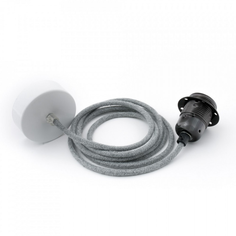 Lampa sufitowa Loft metal black chrome lampa wisząca z pierścieniem KOLOROWE KABLE