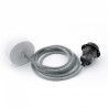 Lampa sufitowa Loft metal black chrome lampa wisząca z pierścieniem KOLOROWE KABLE