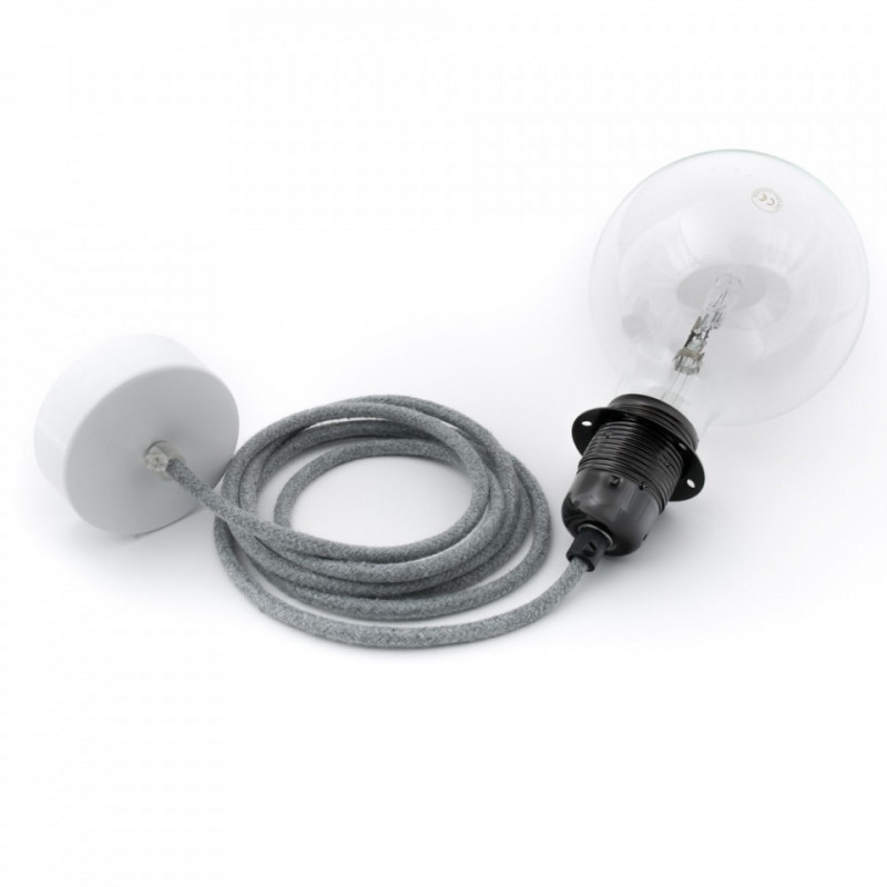 Lampa sufitowa Loft metal black chrome lampa wisząca z pierścieniem KOLOROWE KABLE