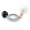 Lampa wisząca Loft metal copper z czarną podsufitką KOLOROWE KABLE