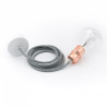 Lampa wisząca Loft metal copper z czarną podsufitką KOLOROWE KABLE