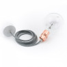 Lampa wisząca Loft metal copper z czarną podsufitką KOLOROWE KABLE
