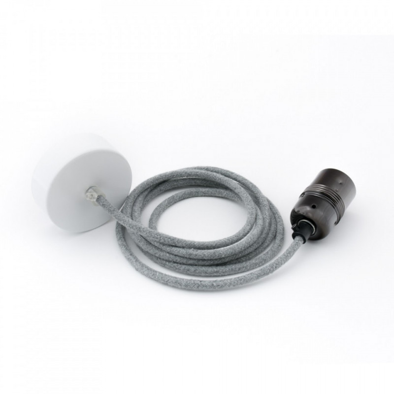 Lampa sufitowa Loft metal black chrome z czarną podsufitką KOLOROWE KABLE