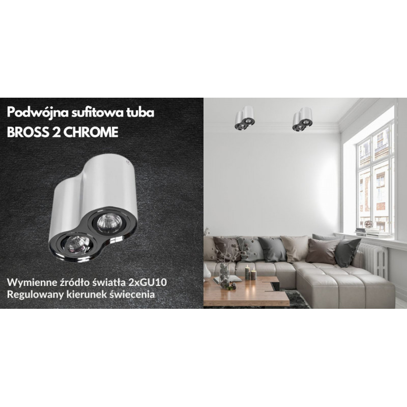Podwójna sufitowa tuba BROSS 2 CHROME