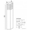 Lampa ogrodowa RADO III 2 BL 50 cm - CZARNY