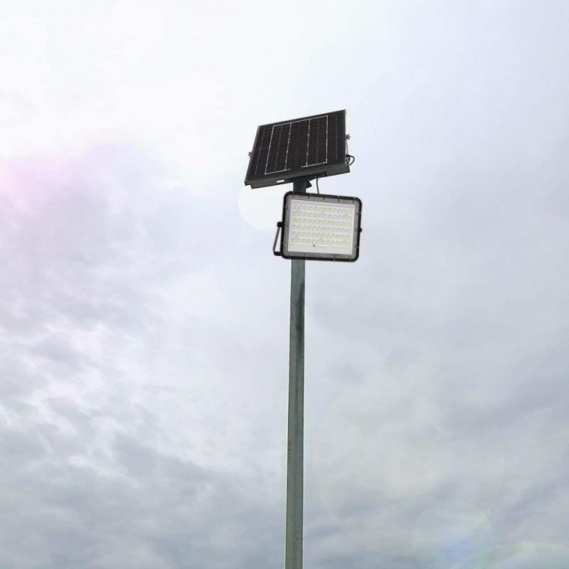 Projektor LED Solarny V-TAC 120W Pilot, AUTO, Timer, IP65 Czarny VT-120W 4000K 1200lm 2 Lata Gwarancji