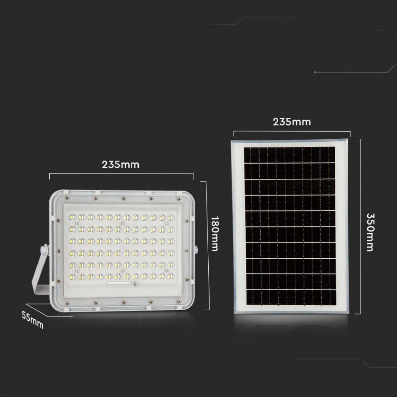 Projektor LED Solarny V-TAC 120W Pilot, AUTO, Timer, IP65 Biały VT-120W-W 4000K 1200lm 2 Lata Gwarancji