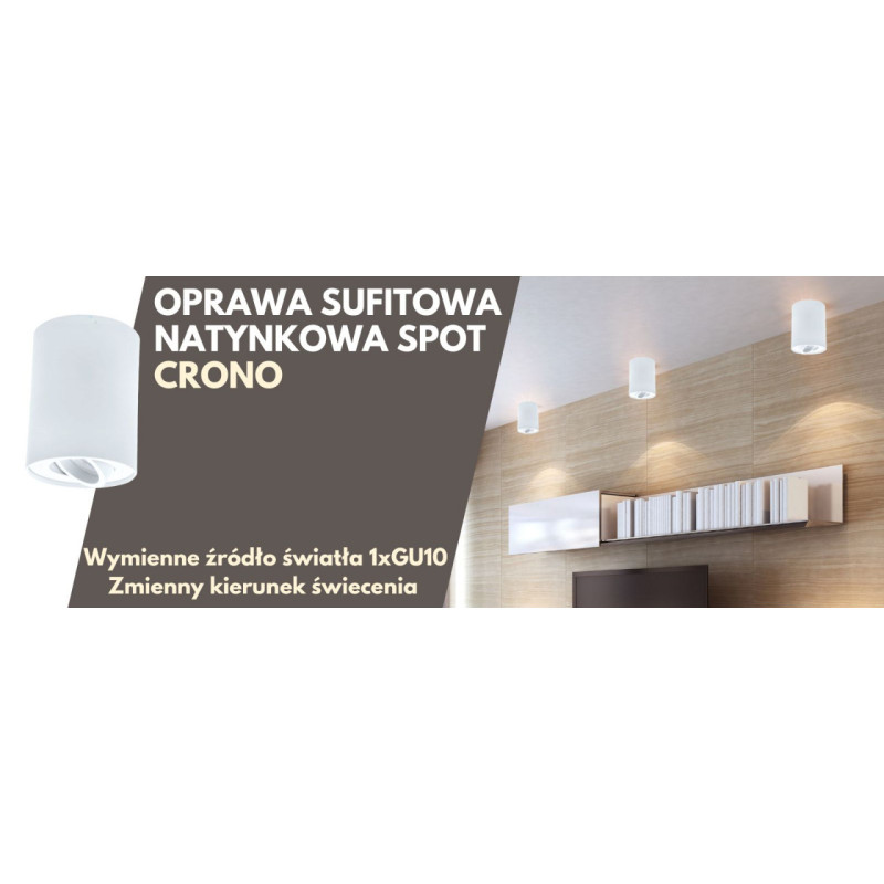 Oprawa sufitowa natynkowa SPOT CRONO - Okrągła Biała
