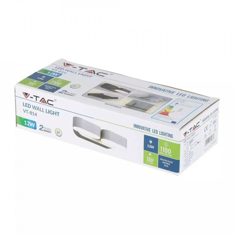 Kinkiet Ścienny V-TAC 12W LED Obrotowy 350st Zielony VT-814 3000K 1100lm
