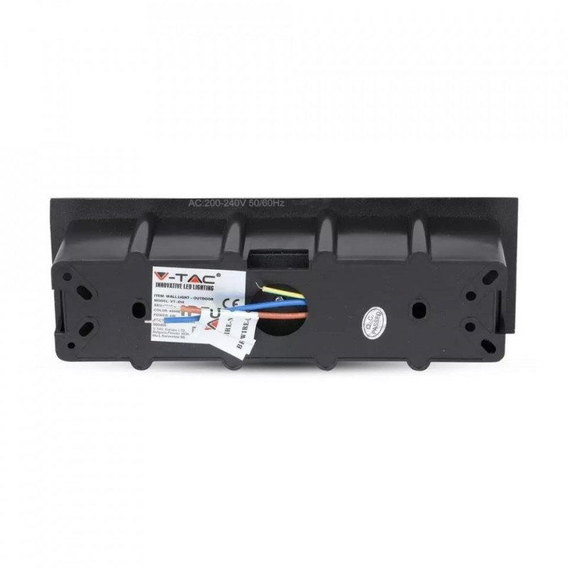 Oprawa Schodowa 6W LED V-TAC Wpuszczana Czarny Prostokąt 230V VT-856 3000K 240lm