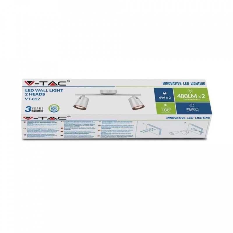 Oprawa Sufitowa SPOT V-TAC 12W LED VT-812 4000K Biały 960lm
