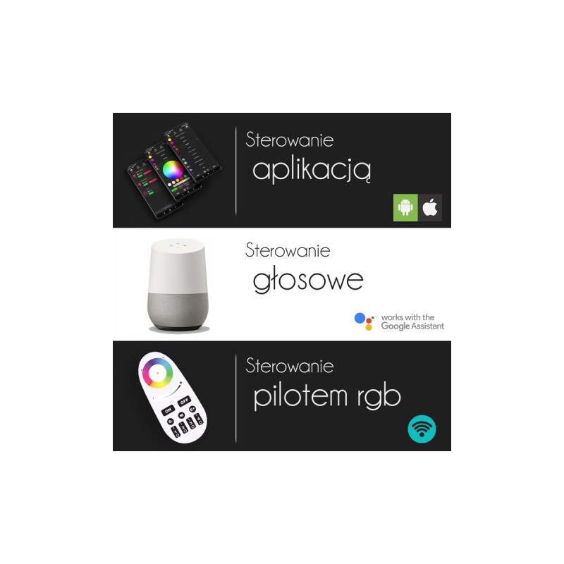 Lampa ścienna kinkiet Smart WiFi RGB 60cm Bengrants