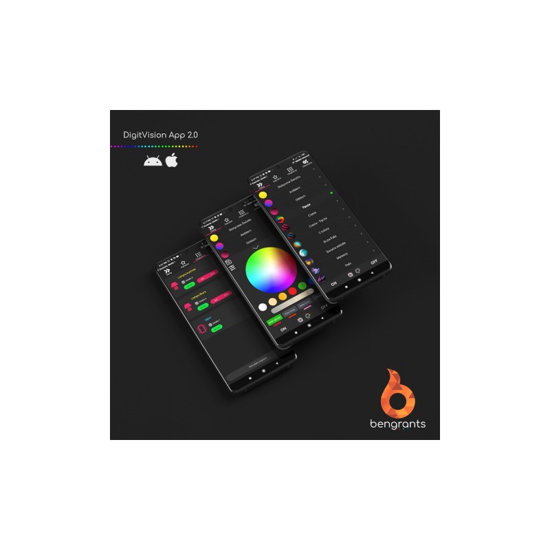 Lampa ścienna kinkiet Smart WiFi RGB 60cm Bengrants